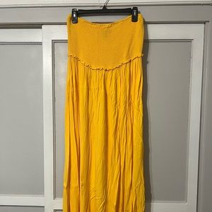 Tube yellow maxi dress